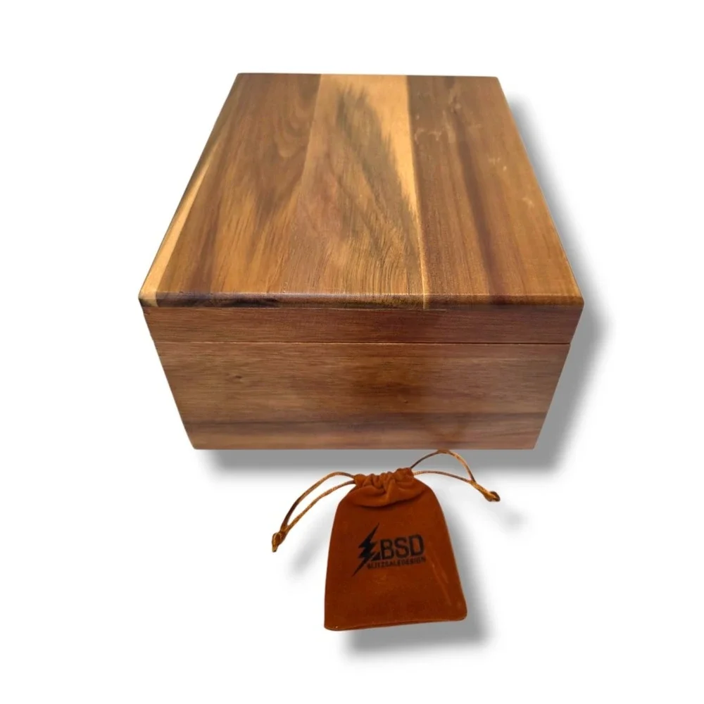 BSD Acacia Wood Keepsake Box With Lock Key Wooden Decorative Treasure Chest
